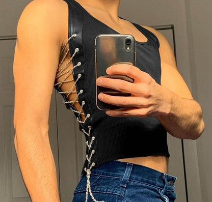 Faux Leather Tank Tops